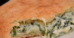 Pizza Calzone with spinach and gorgonzola