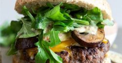 Vegetarian Burger with Beans and Salad