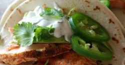 Taco with Jalapeno, grilled chicken and sour cream