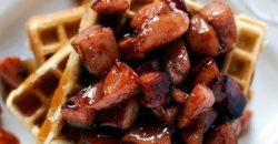 Very Sweet Waffles with plums